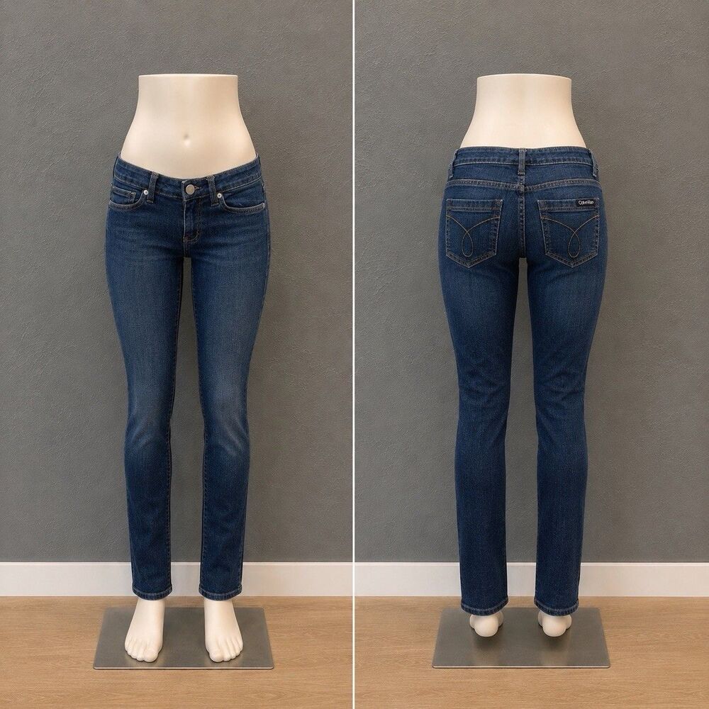 Calvin Klein Jeans Womens Size 0/31 Dark Wash Skinny Denim Omega Pocket Boho